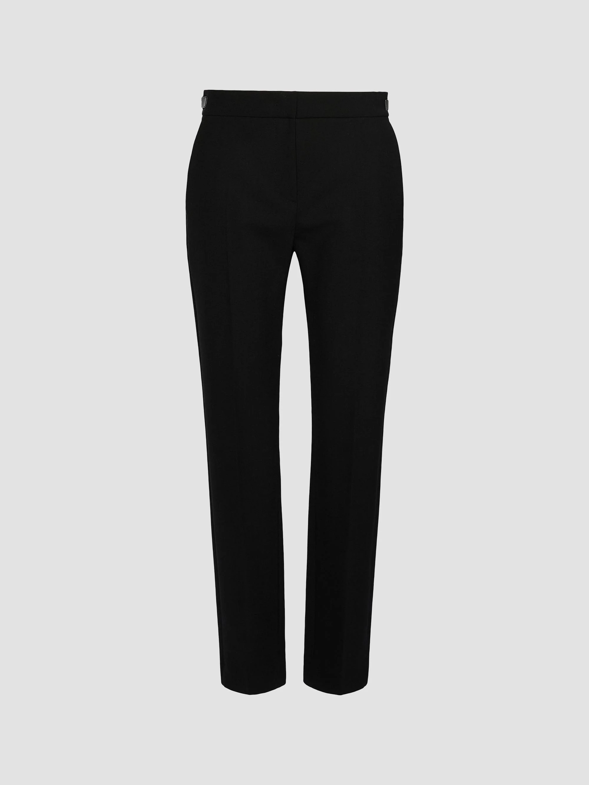 Women's Slim Double Woollen Cloth Trousers - Black - 1