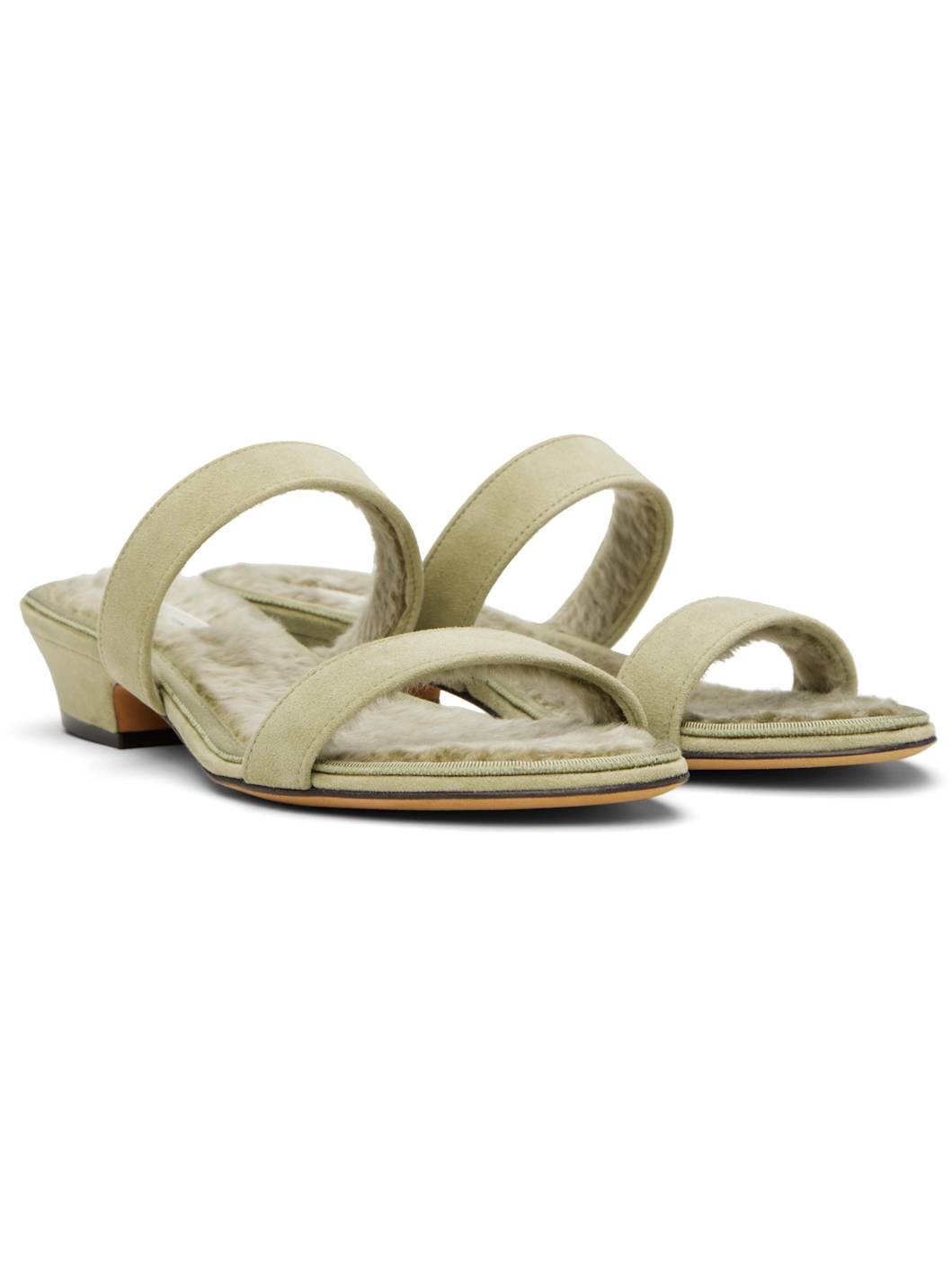 Green Awar Strap Heeled Sandals - 4