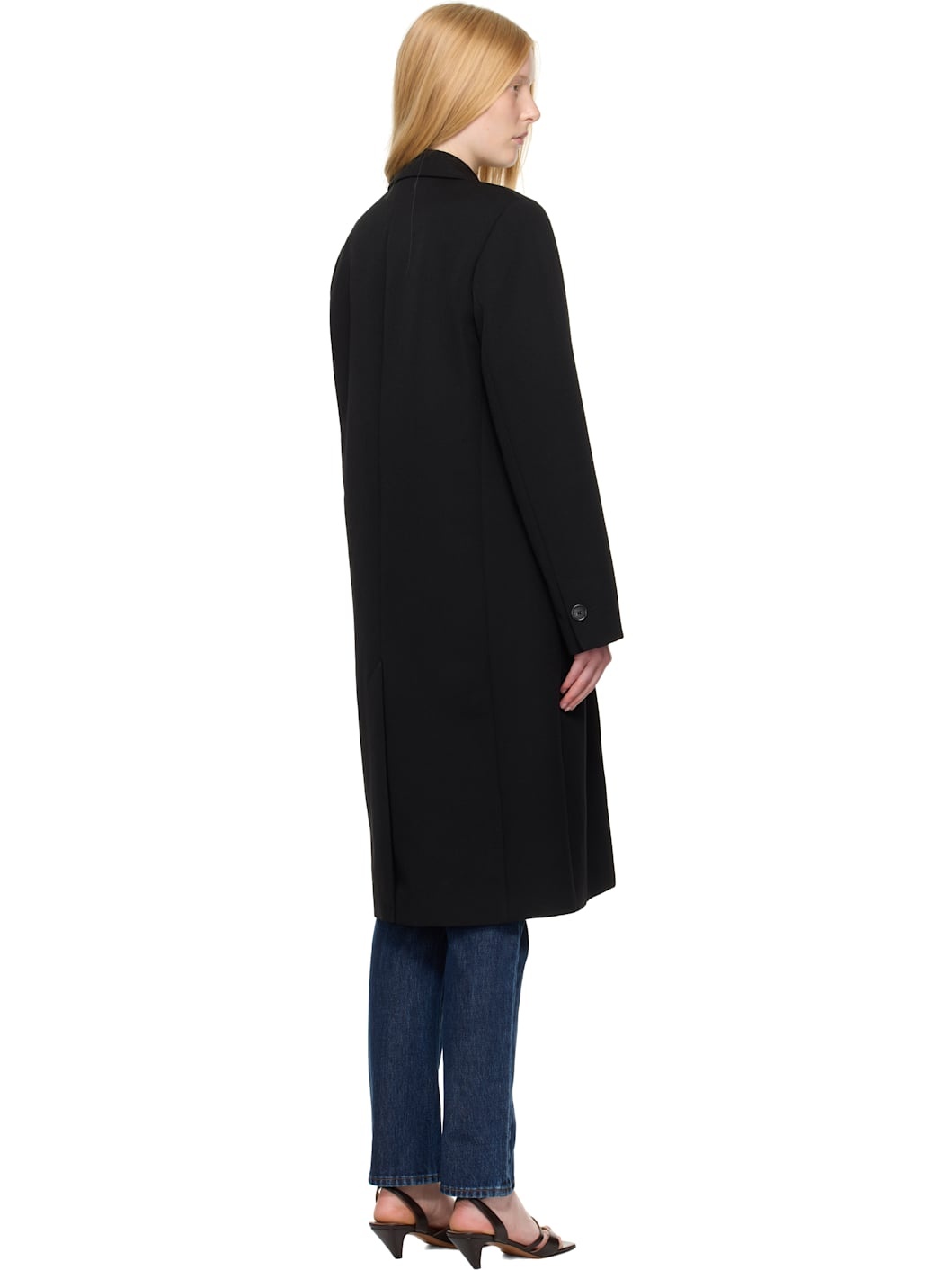 Black Classic Tailored Coat - 3