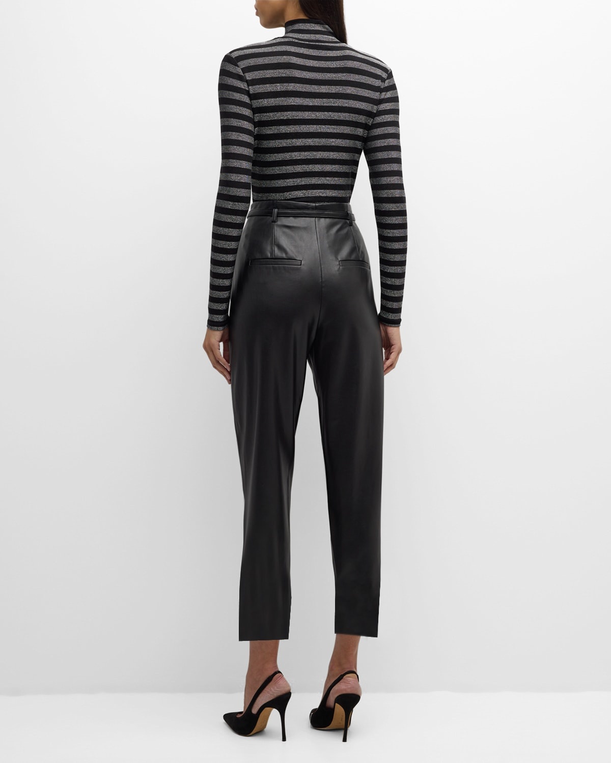 Analise Vegan Leather Cropped Pants - 4