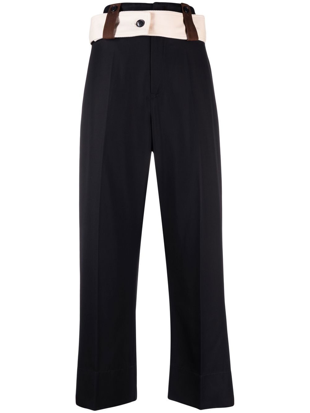 straight-leg cropped trousers - 1