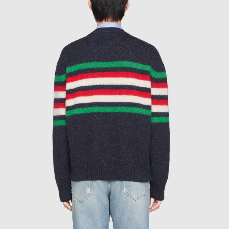 Gucci Alpaca Wool Stripe Crew Knit 'Navy' 633614-XKBIP-4804 - 4