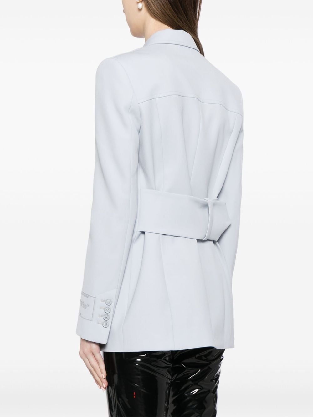 logo-embroidered tailored blazer - 4