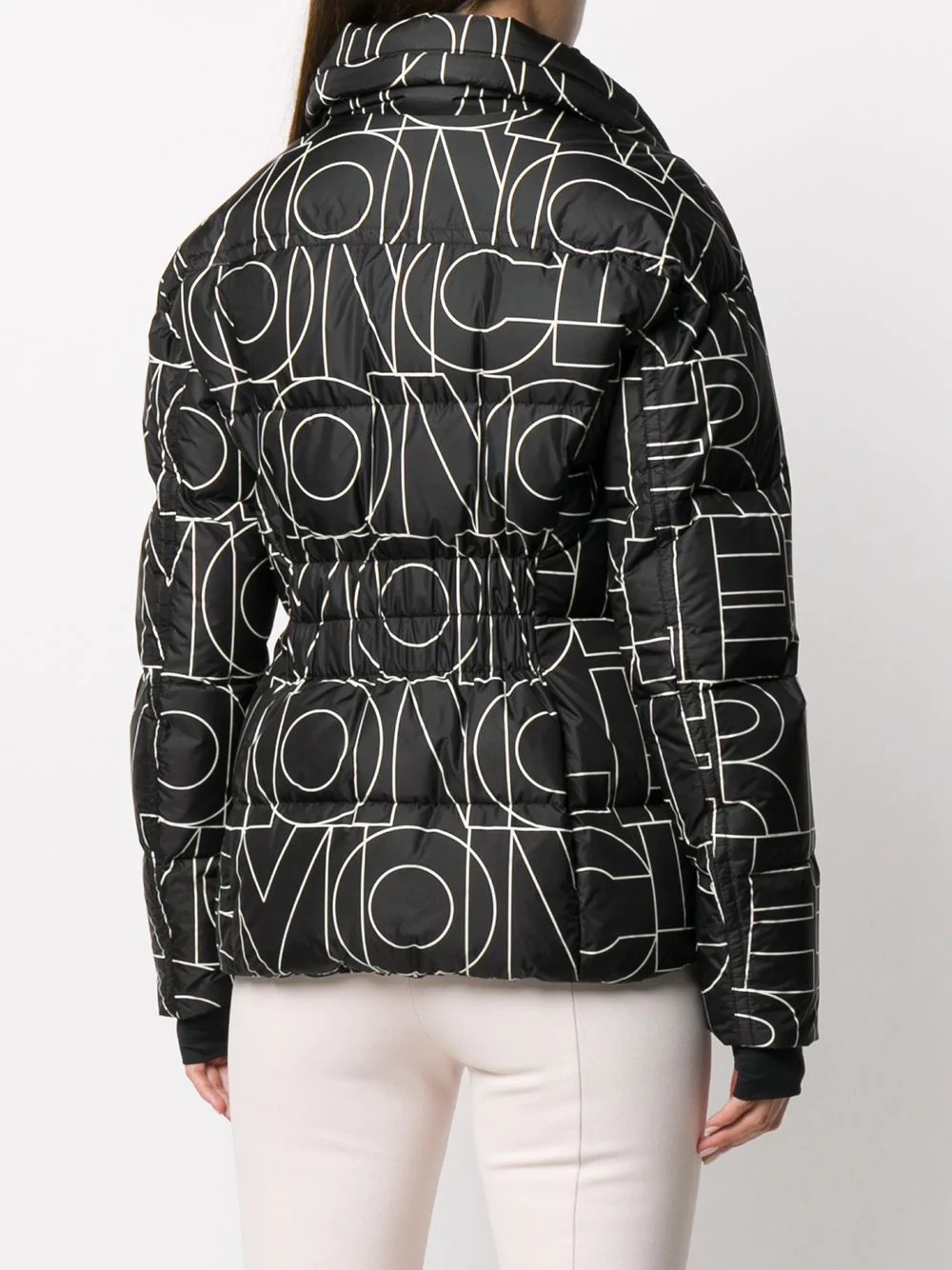 logo-print quilted jacket - 4