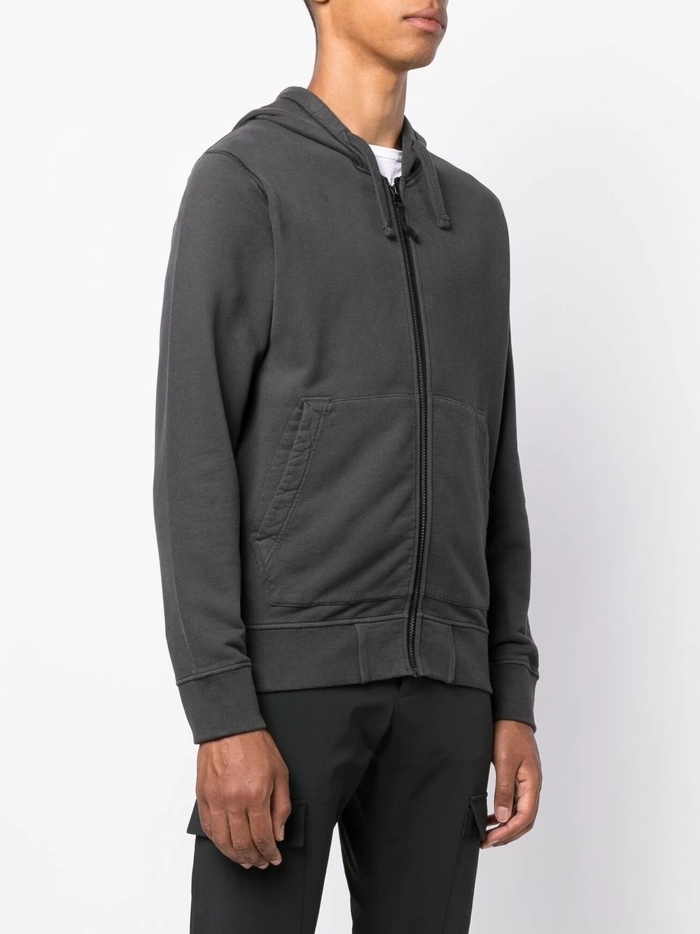 Compass-patch zipped hoodie - 3