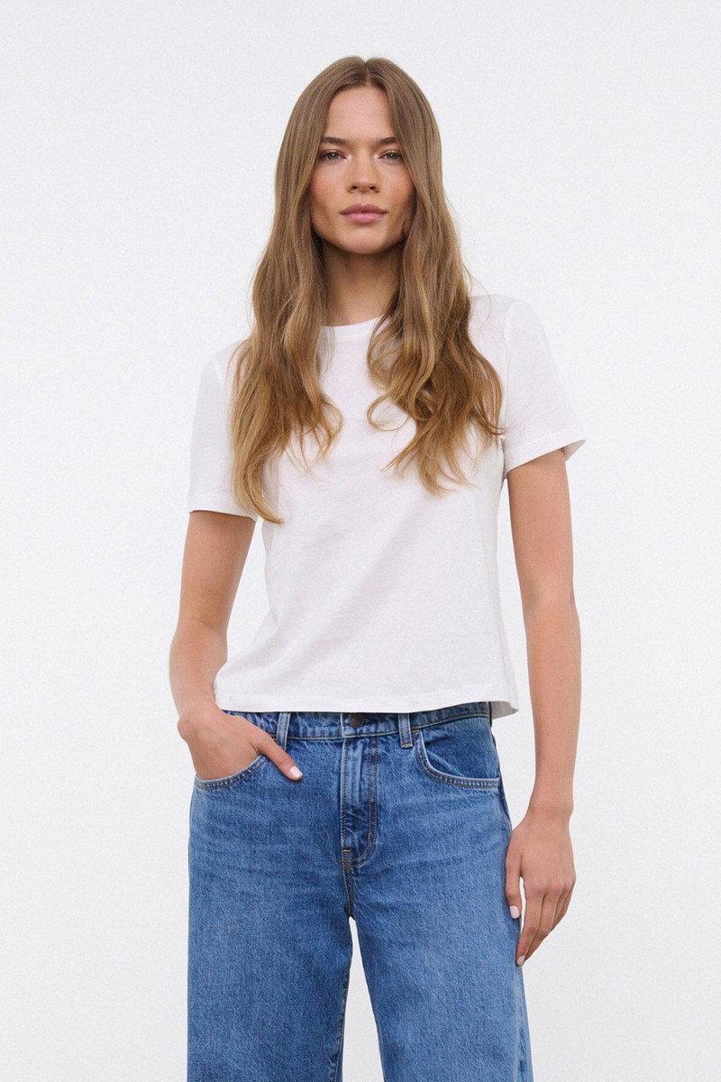 STAUD CREW NECK T SHIRT | WHITE outlook