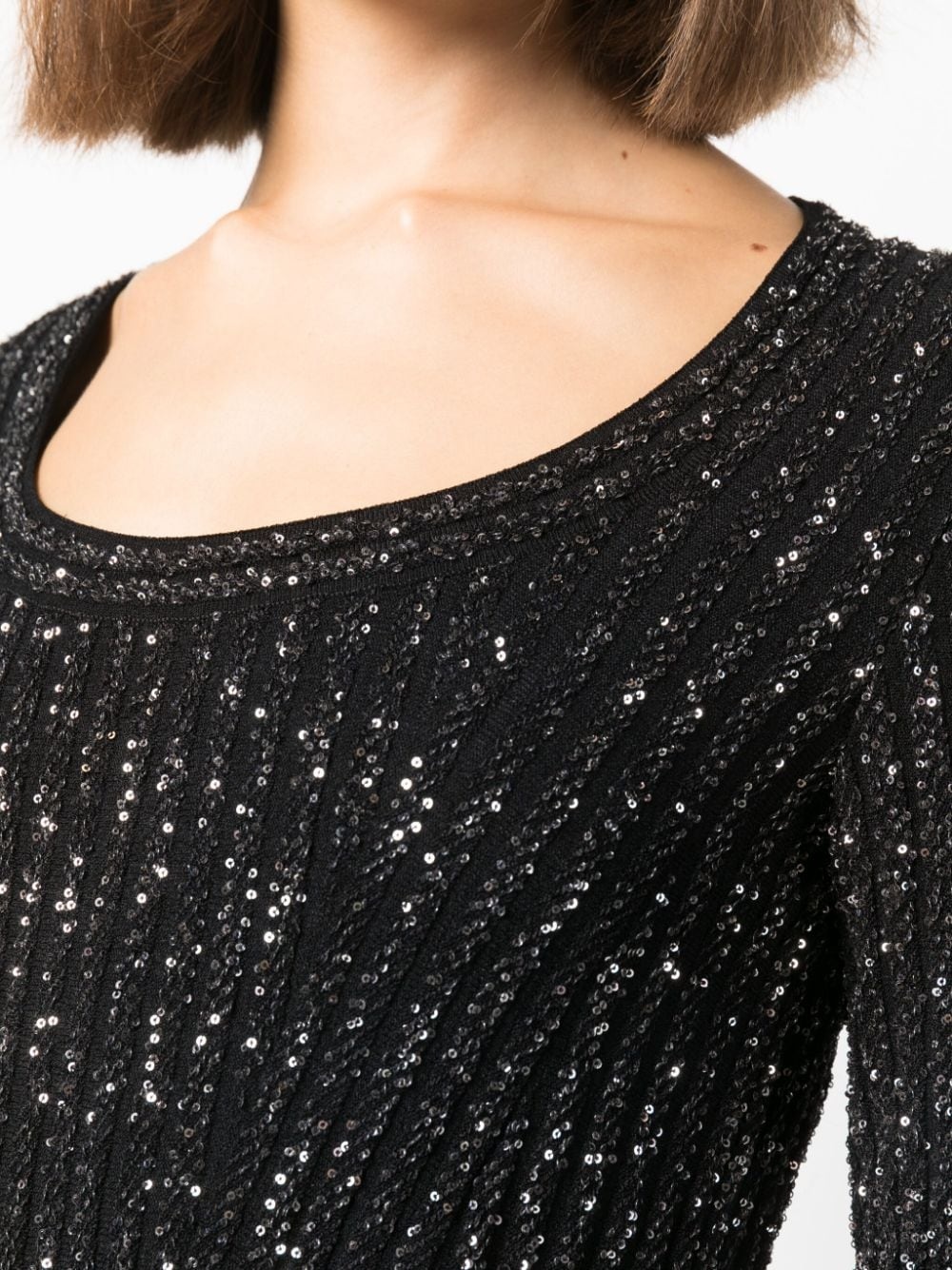 sequin-embellished ribbed-knit jumper - 5