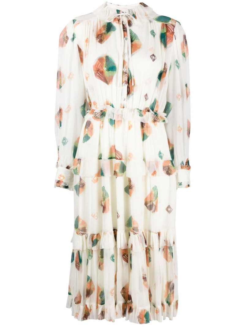 Reina ruffled midi shirtdress 1