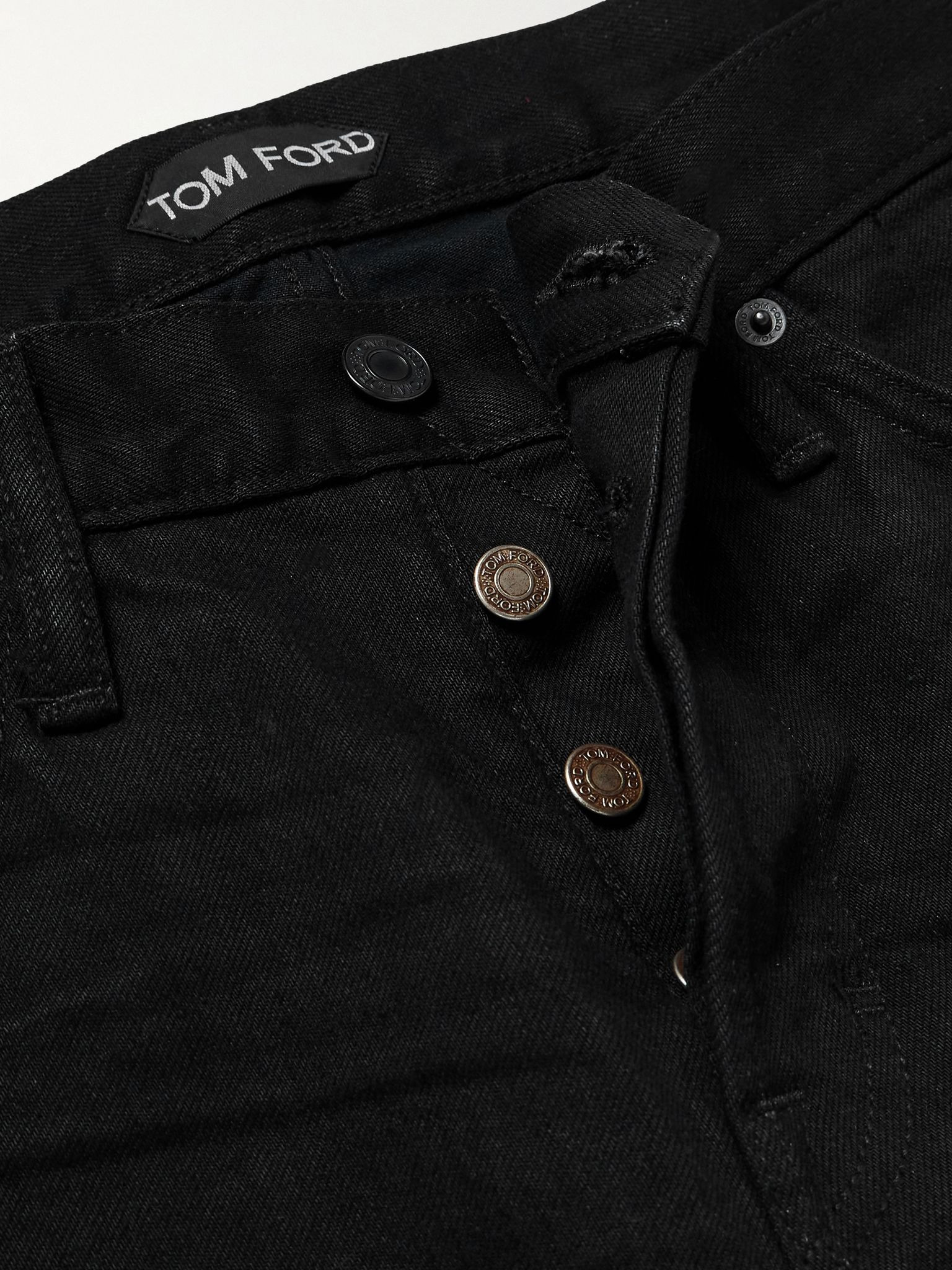 Slim-Fit Selvedge Jeans Black - 5