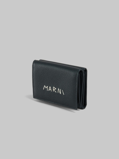 Marni BLACK LEATHER TRIFOLD WALLET WITH MARNI MENDING outlook