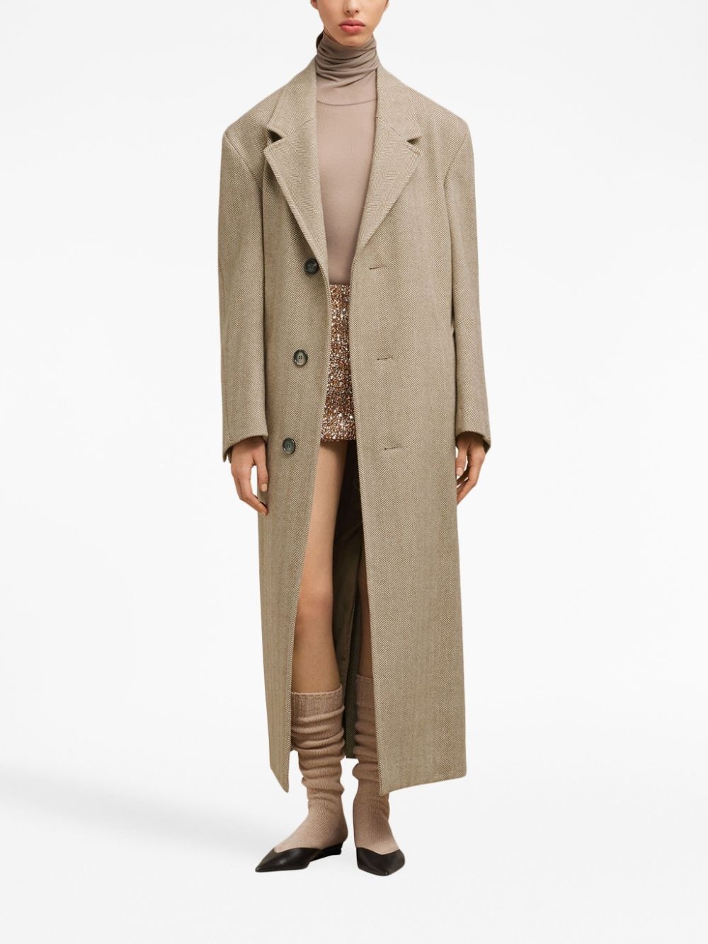 single-breasted long coat - 2