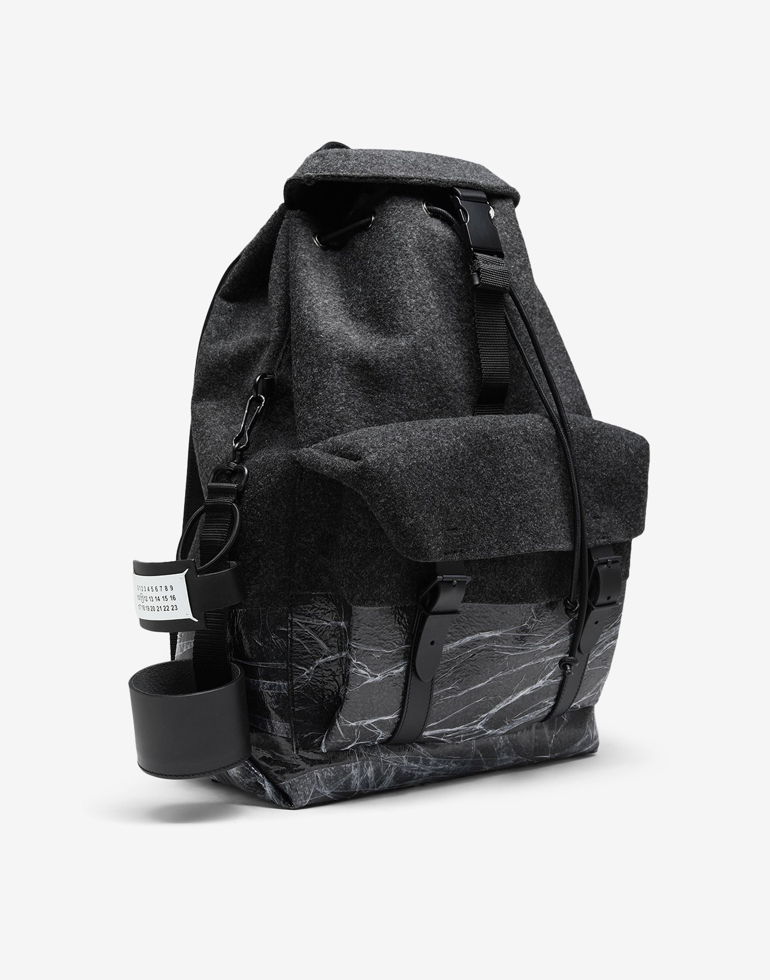 Felt wet look drawstring backpack - 2