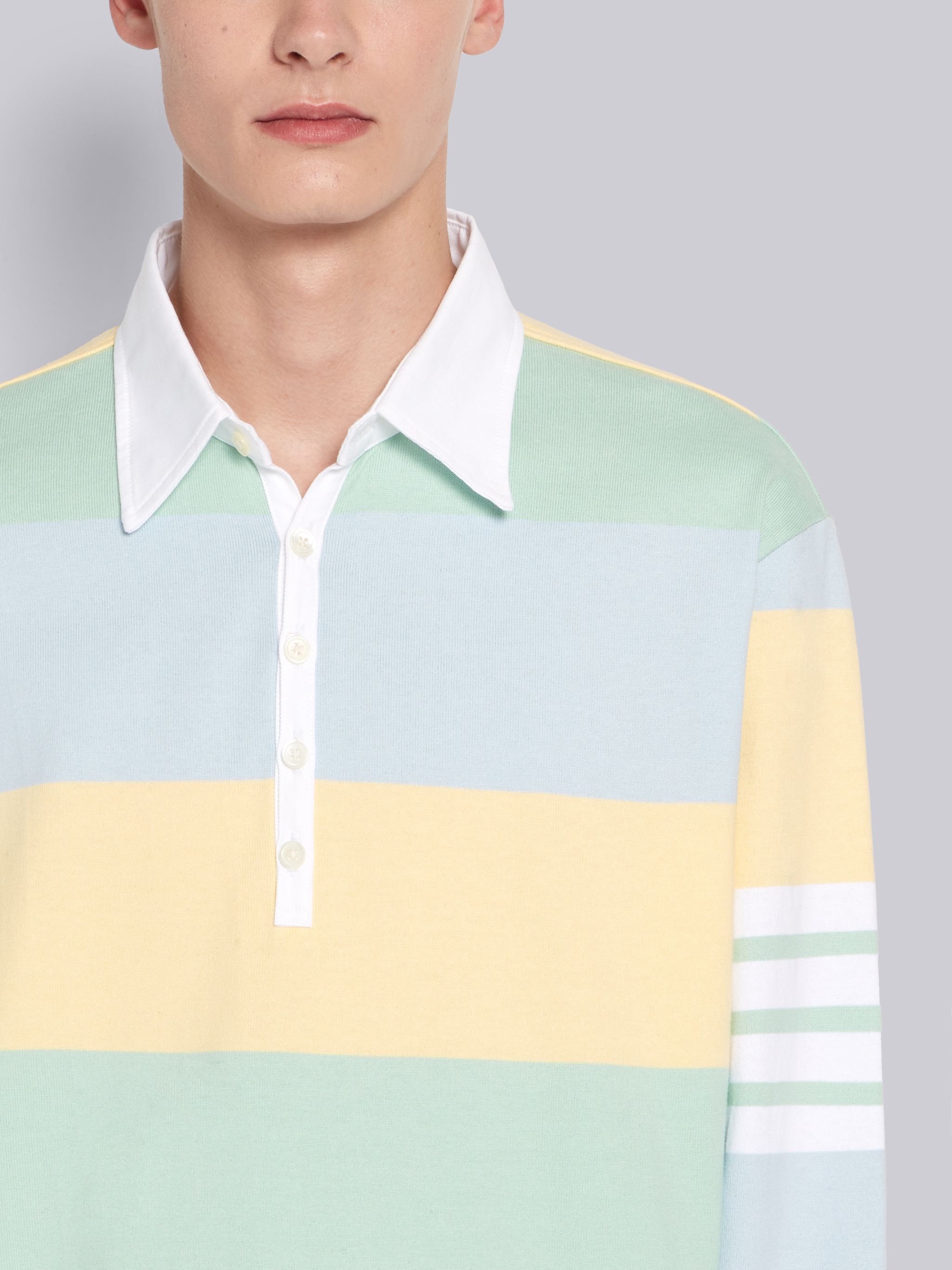 Fun-Mix Long Sleeve 4-Bar Stripe Polo - 5