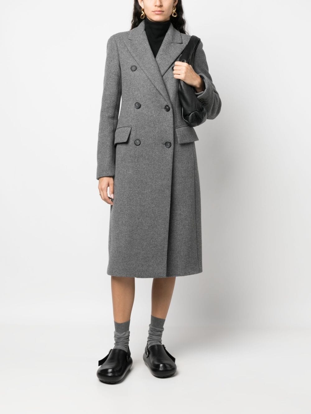 double-breasted wool-cashmere coat - 2
