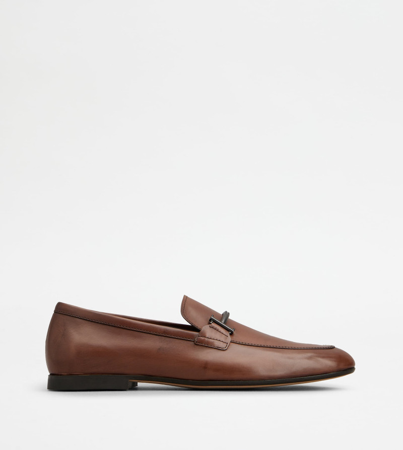 LOAFERS IN LEATHER - BROWN 1