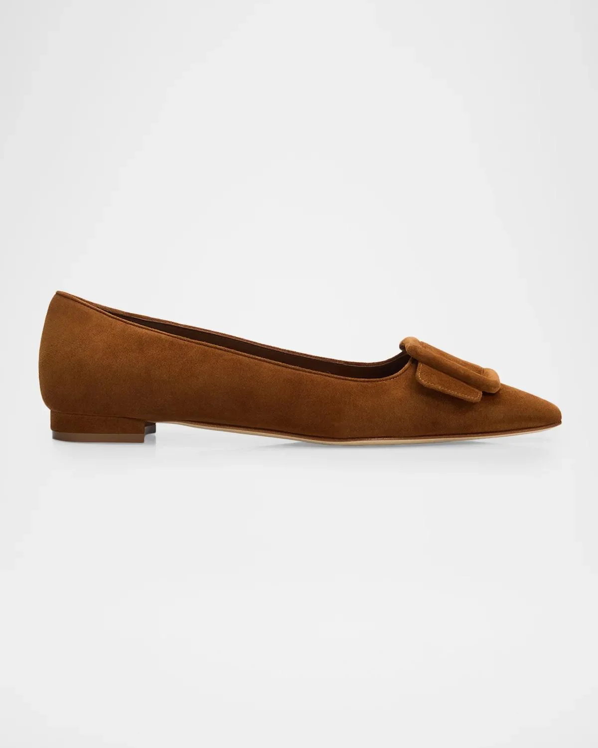 Maysale Suede Buckle Ballerina Flats - 1