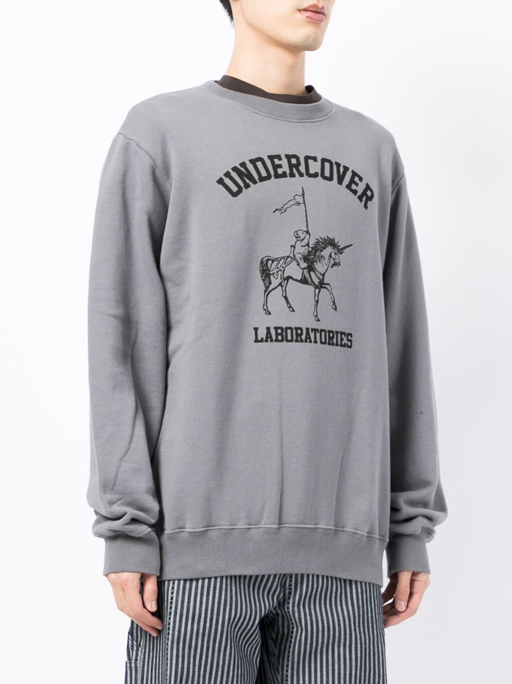 logo-print cotton sweatshirt - 3