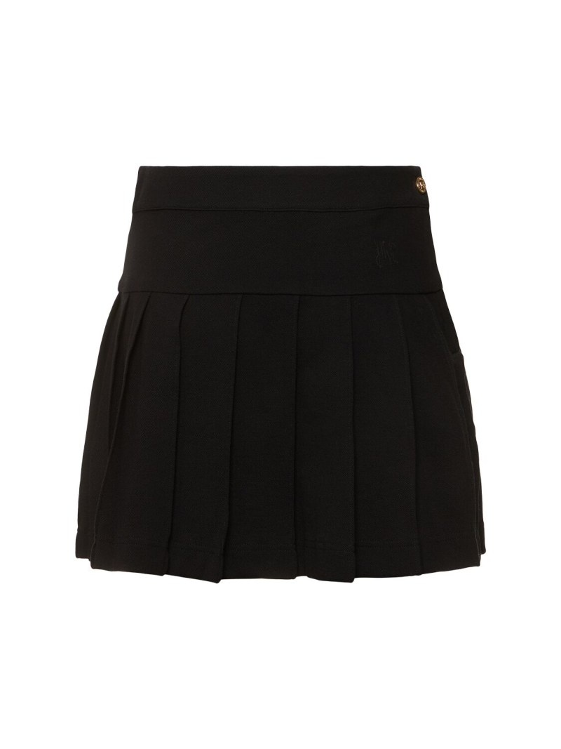 Monogram pleated cotton skirt - 5