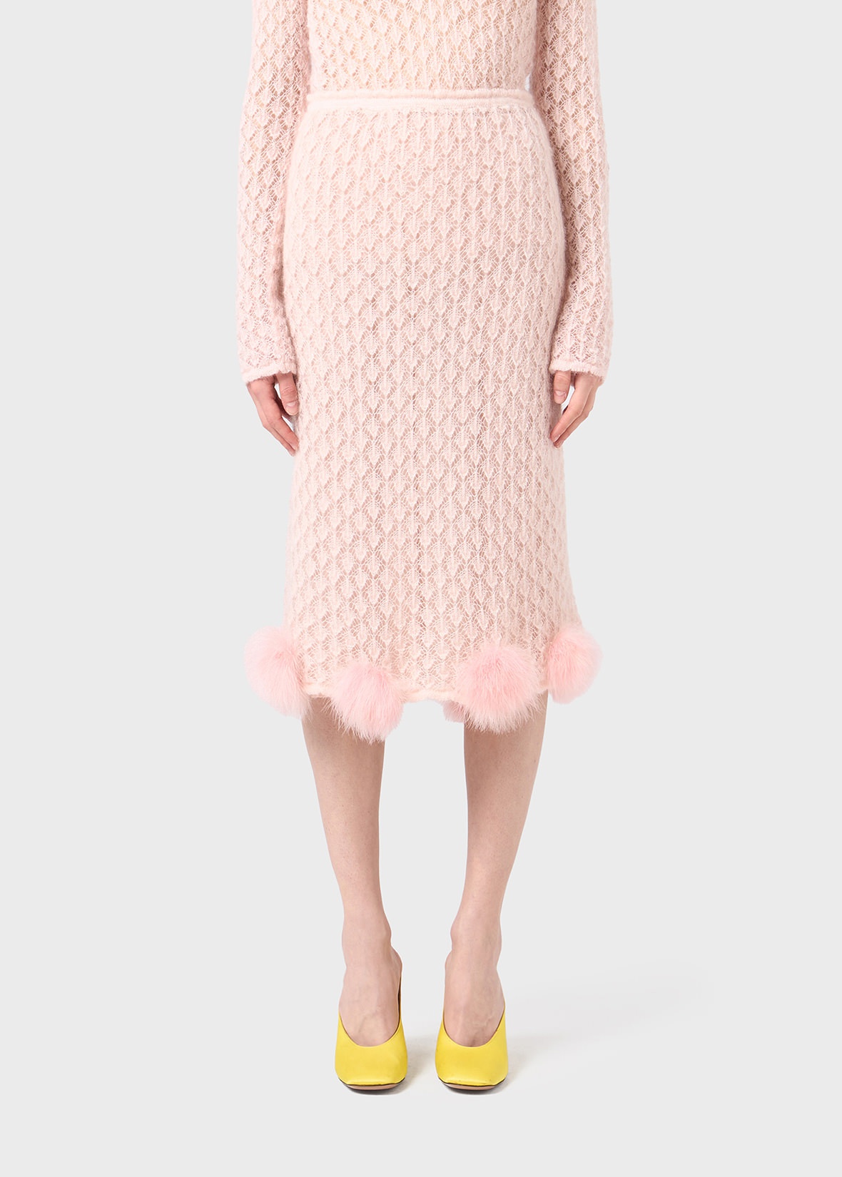 KNITTED SKIRT WITH MARABOU FEATHERS - 3