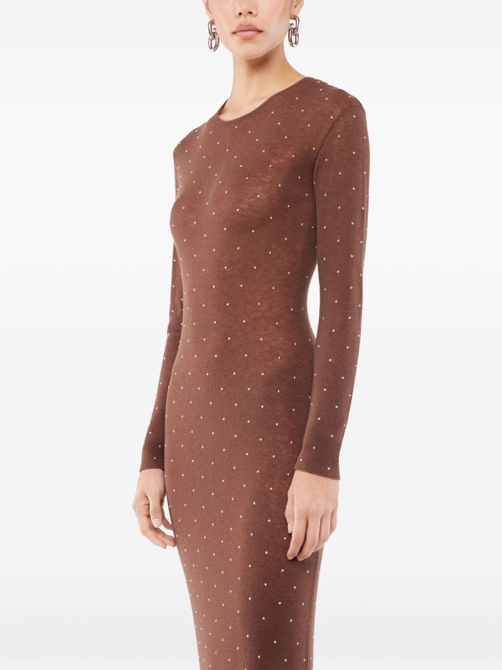 embellished long-sleeved maxi dress - 4