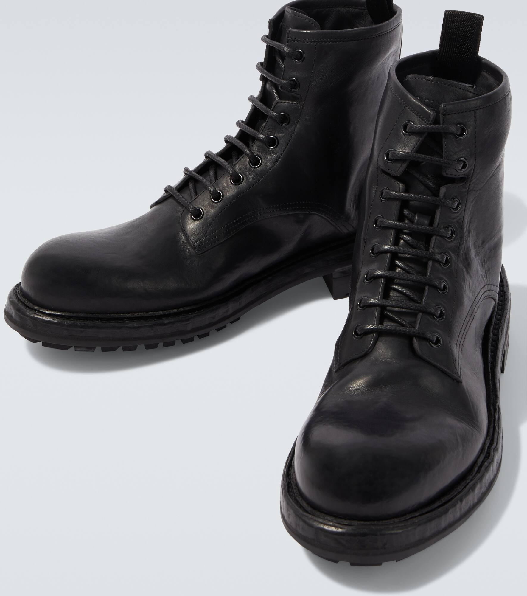 Leather lace-up boots - 3