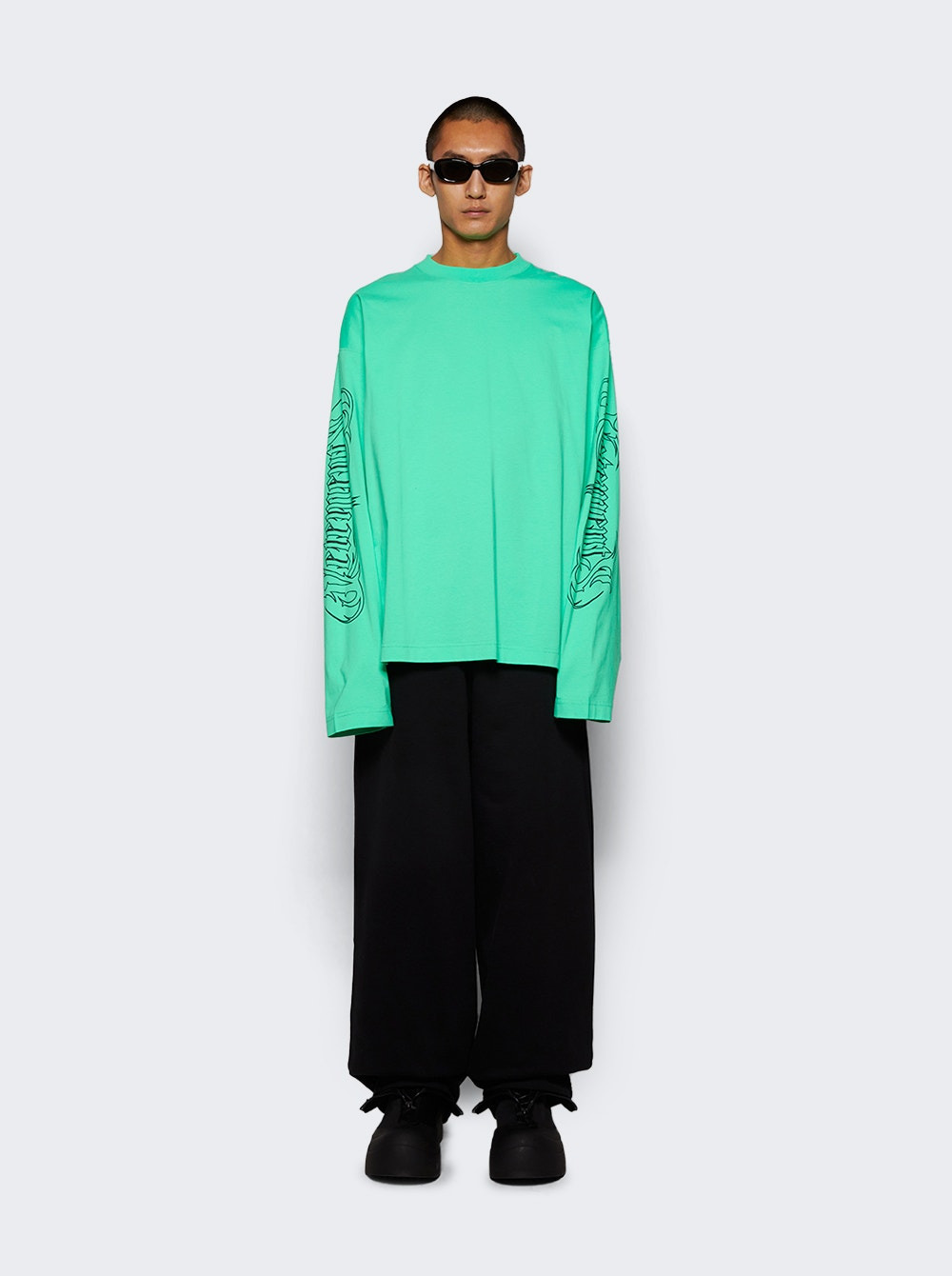 Printed Metal Longsleeve Tee Neon Green - 2