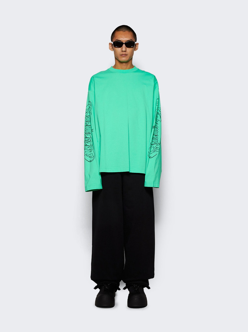 VETEMENTS Printed Metal Longsleeve Tee Neon Green outlook