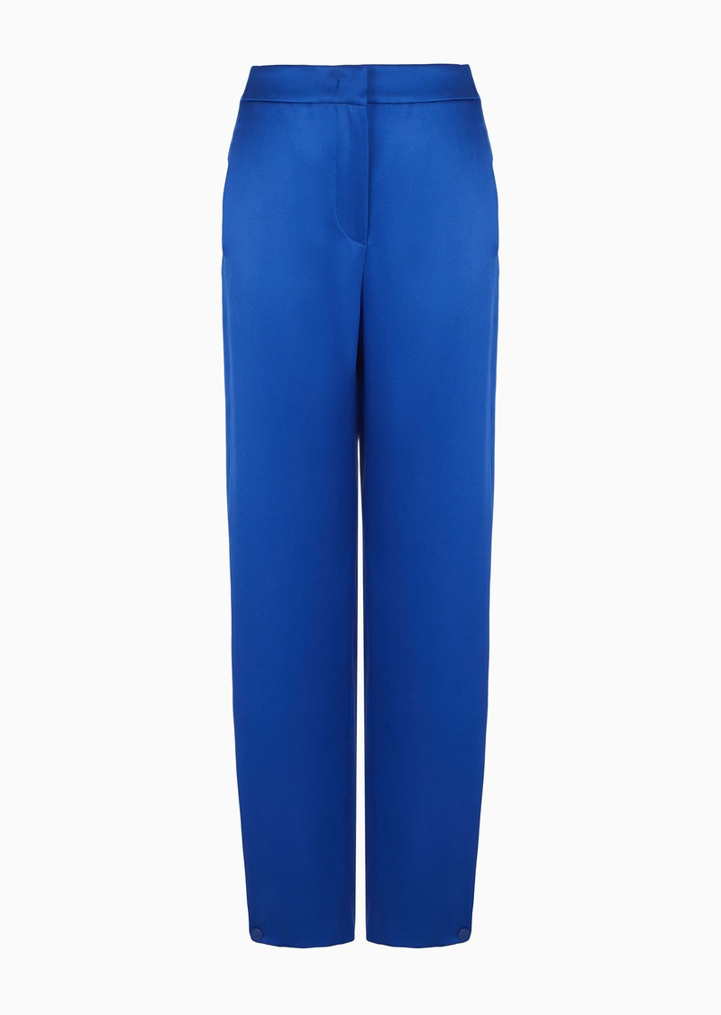 Straight-cut trousers in double silk satin 1