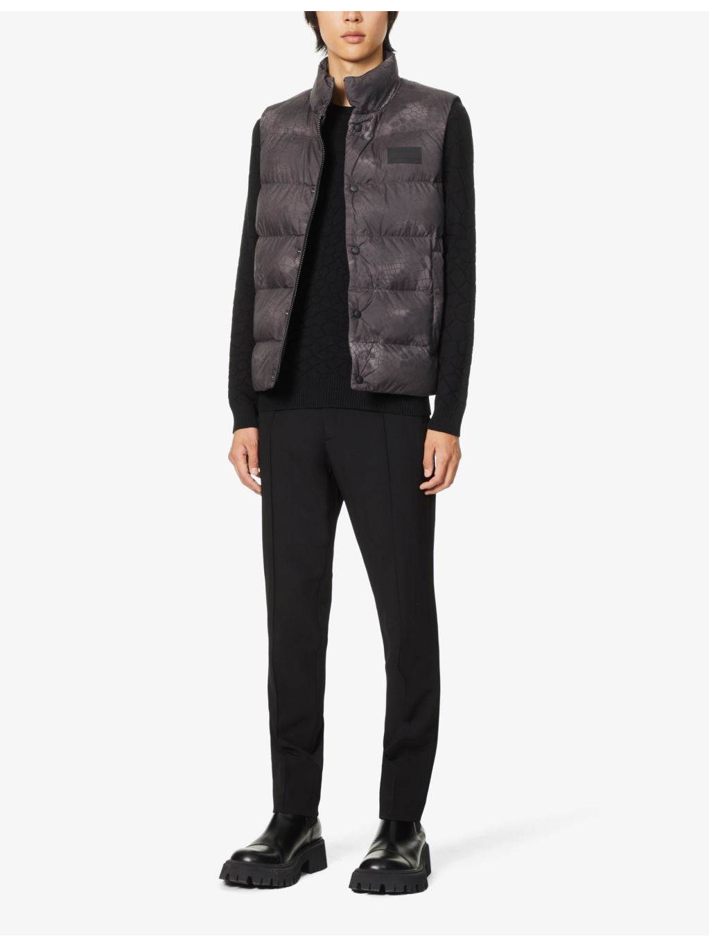 Brand-patch padded shell gilet - 2