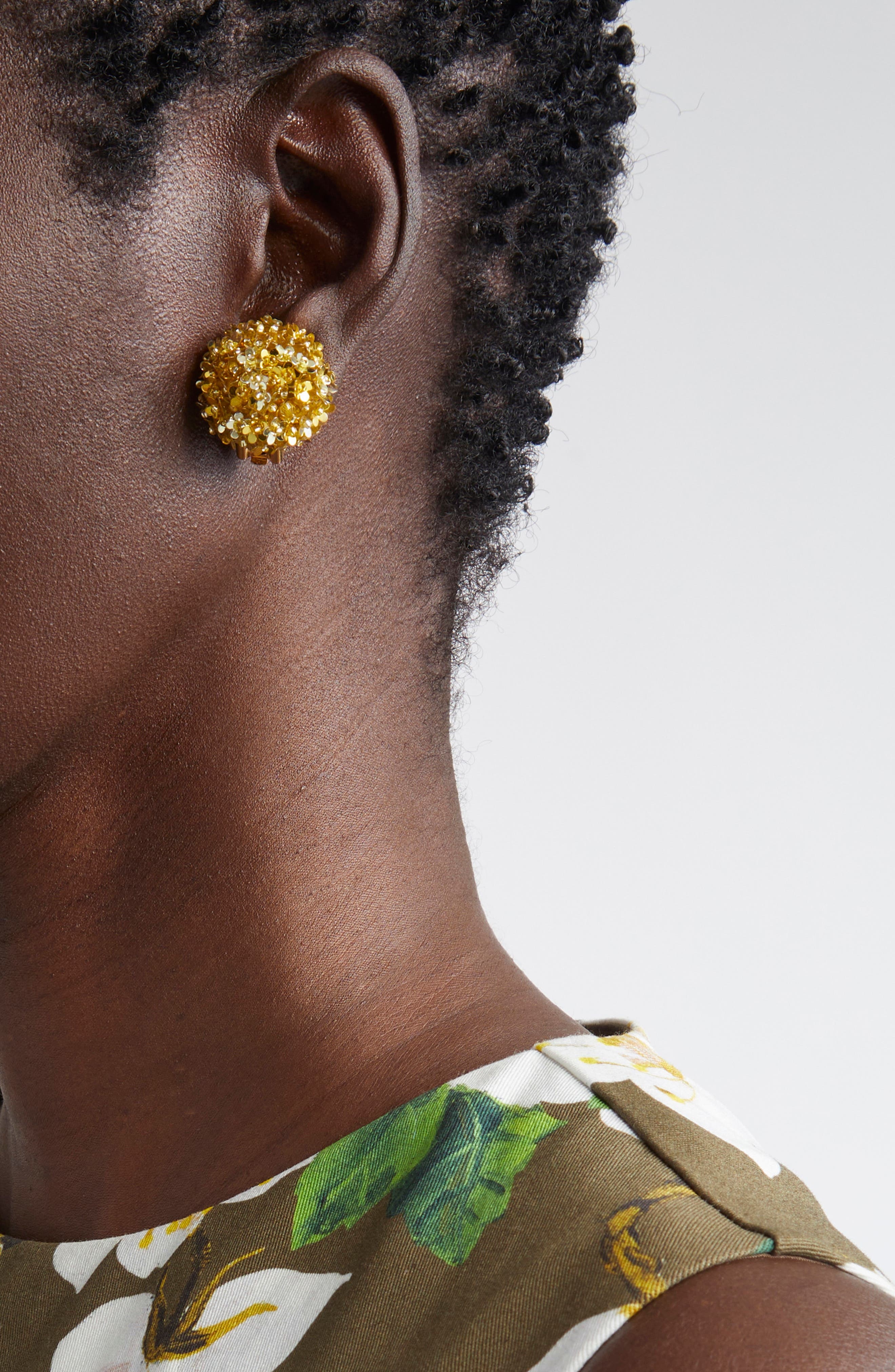 Oscar de la Renta Small Pompom Clip-On Earrings in Yellow Gold at Nordstrom - 2