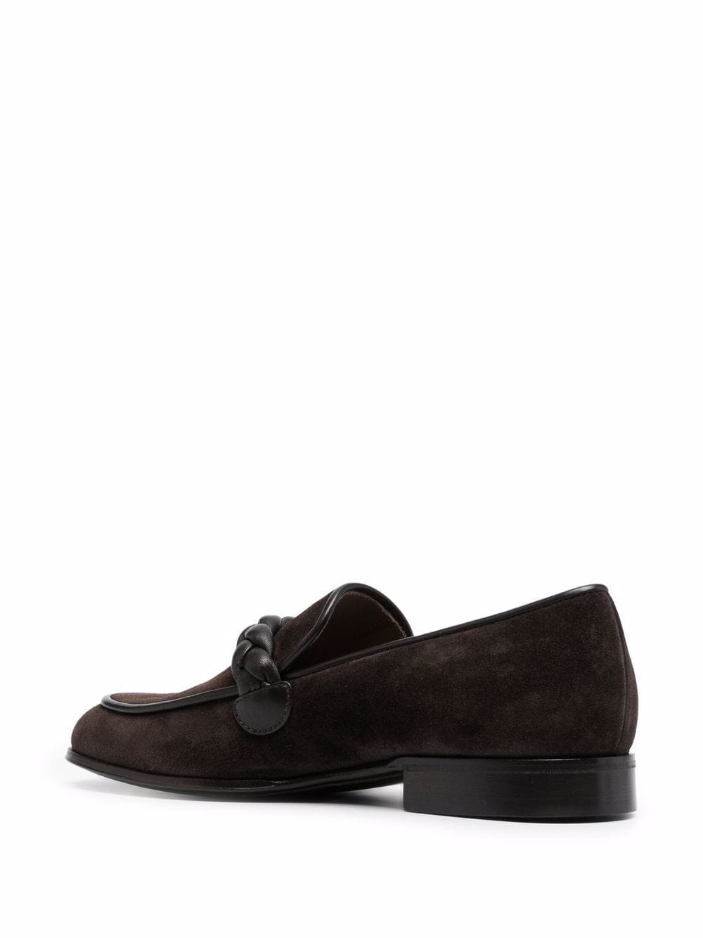 Massimo braid-embellished suede loafers - 3