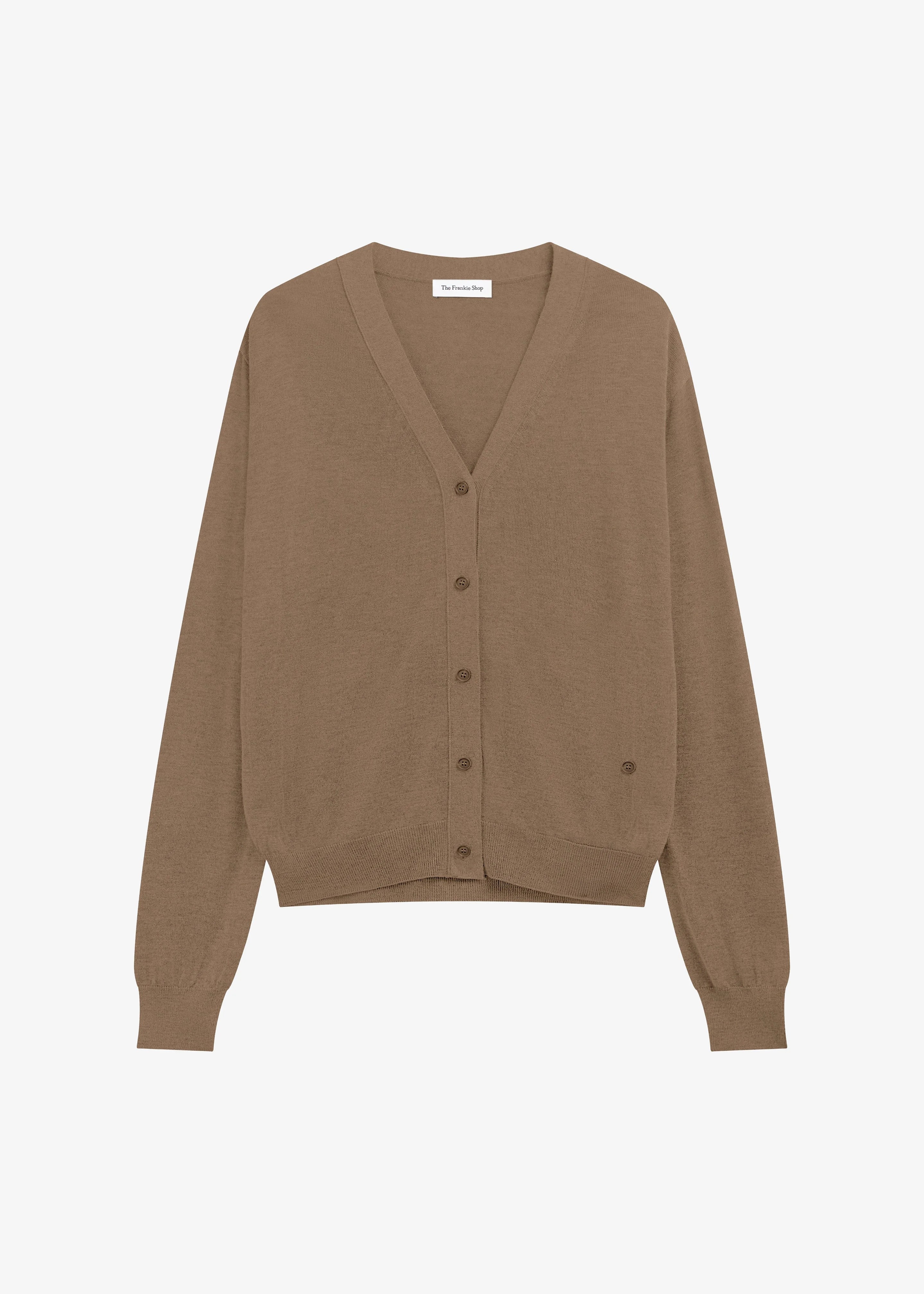Zina V-Neck Cardigan - Mocha - 1