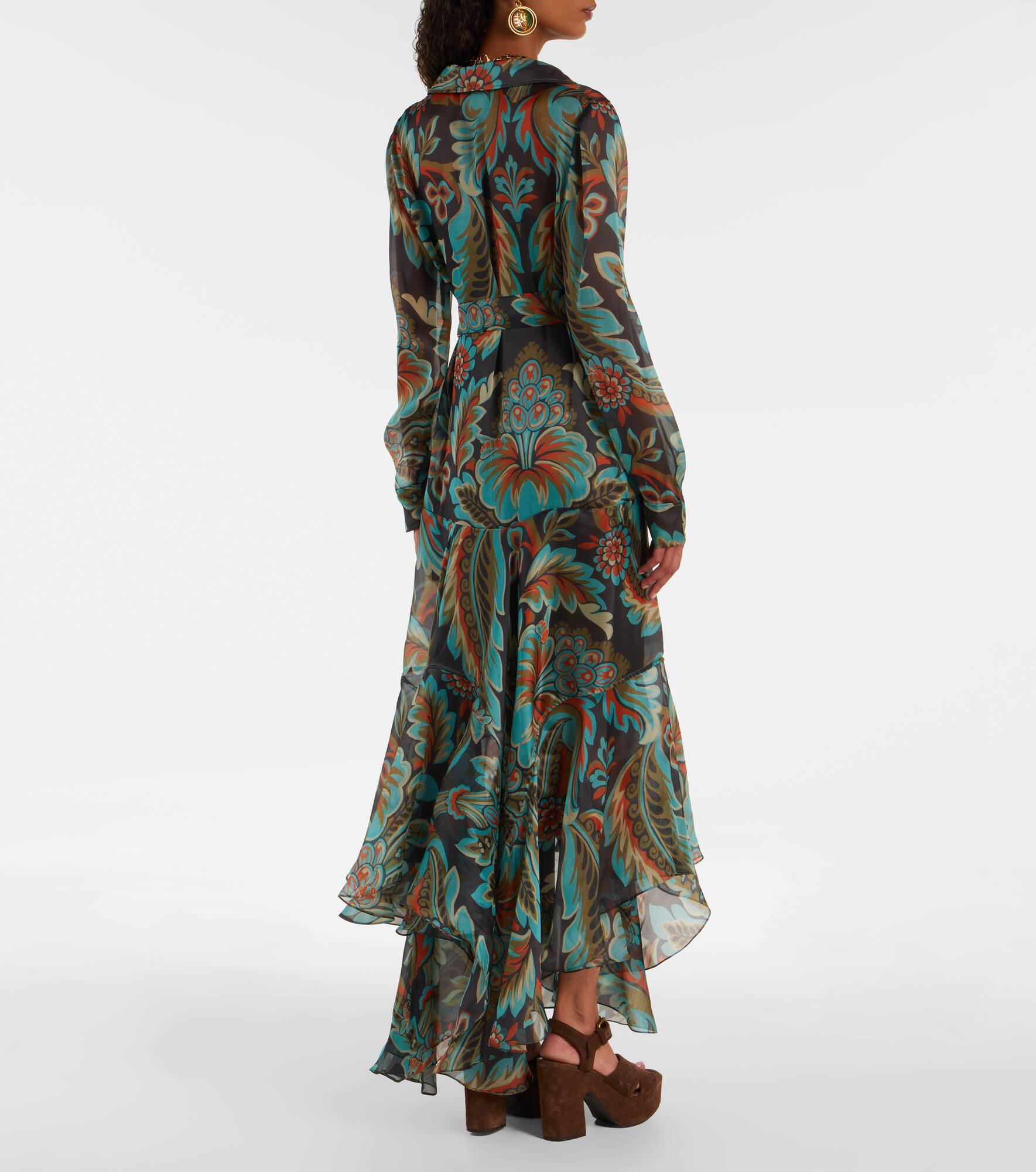 Paisley fringed silk gown - 3