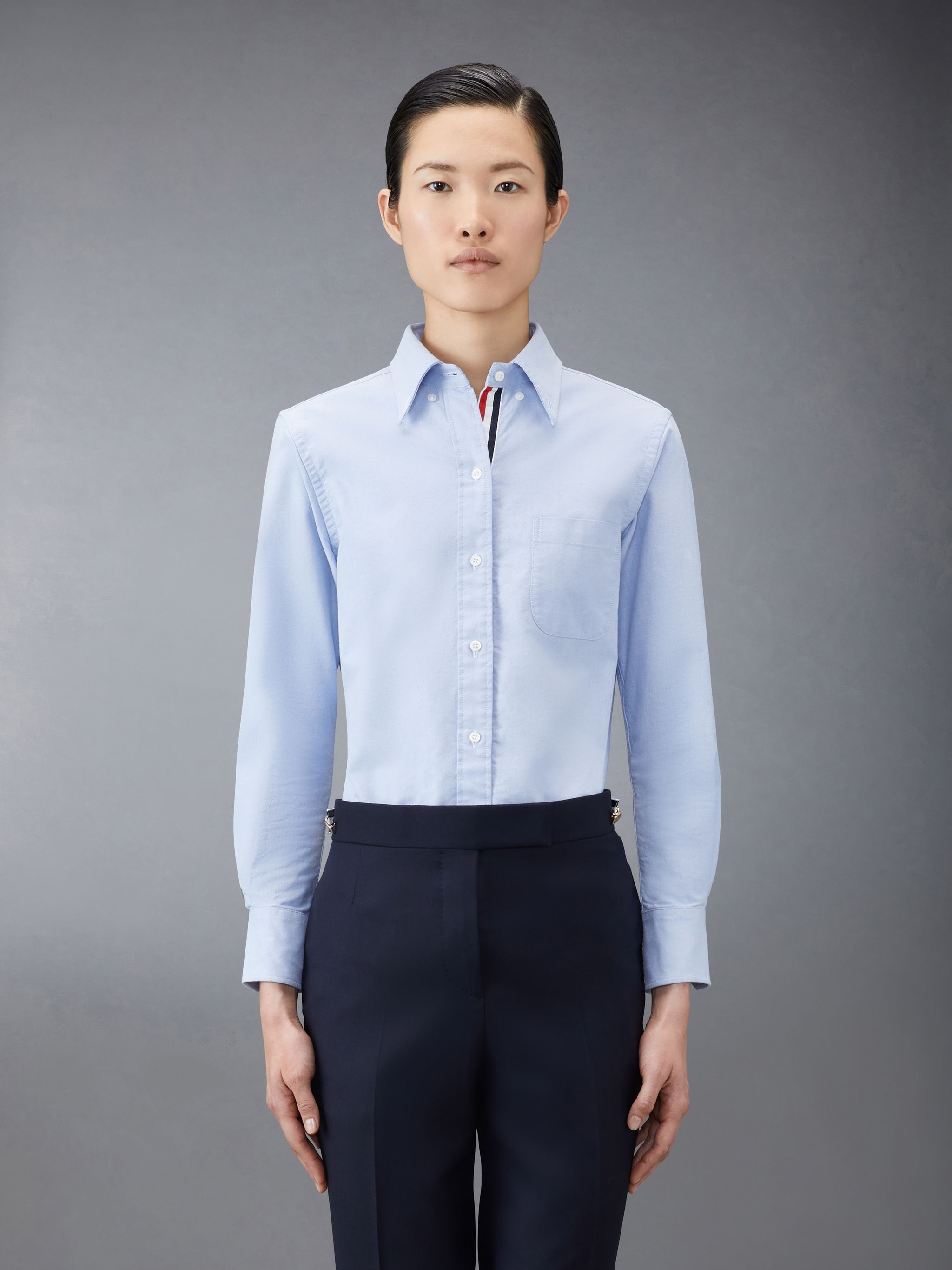 Thom Browne button-down cotton Oxford shirt | REVERSIBLE