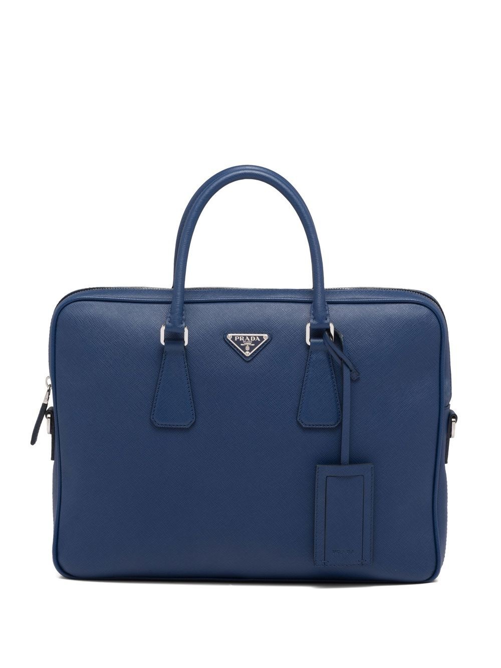 triangle-logo Saffiano leather briefcase - 1