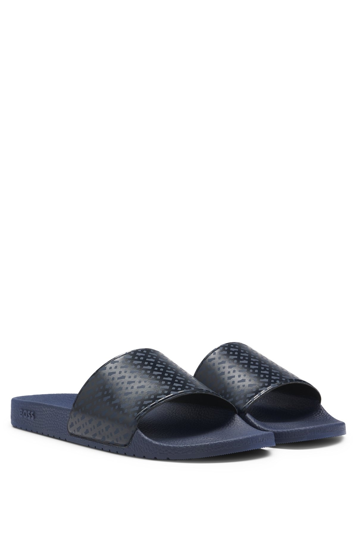 ITALIAN-MADE SLIDES WITH MONOGRAM STRAP - 2