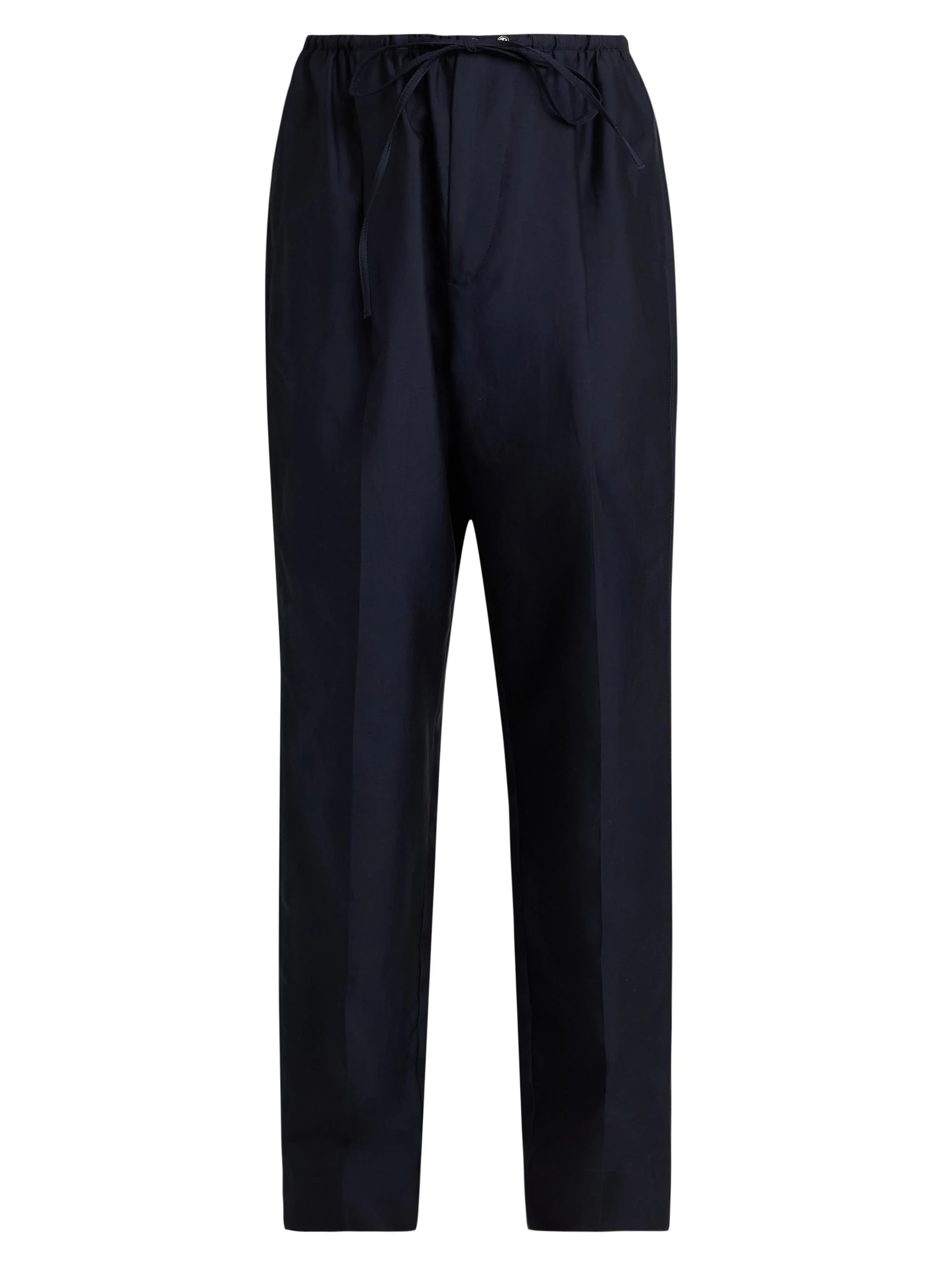 Men's Cotton-Silk Drawstring Trousers - Midnight Blue - 1
