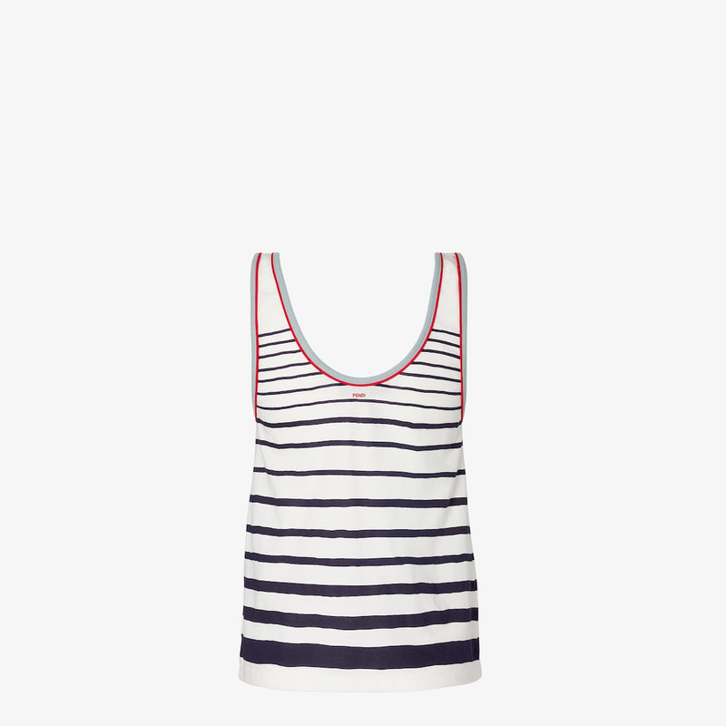 Top White and blue striped jersey top 2