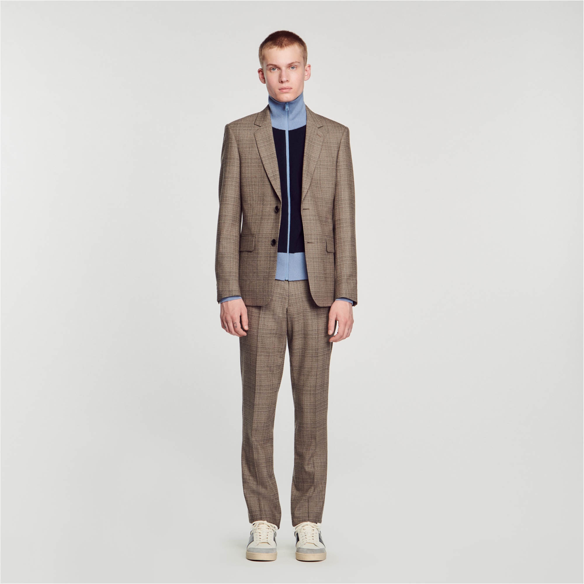 WOOL CHECKED SUIT JACKET - 8