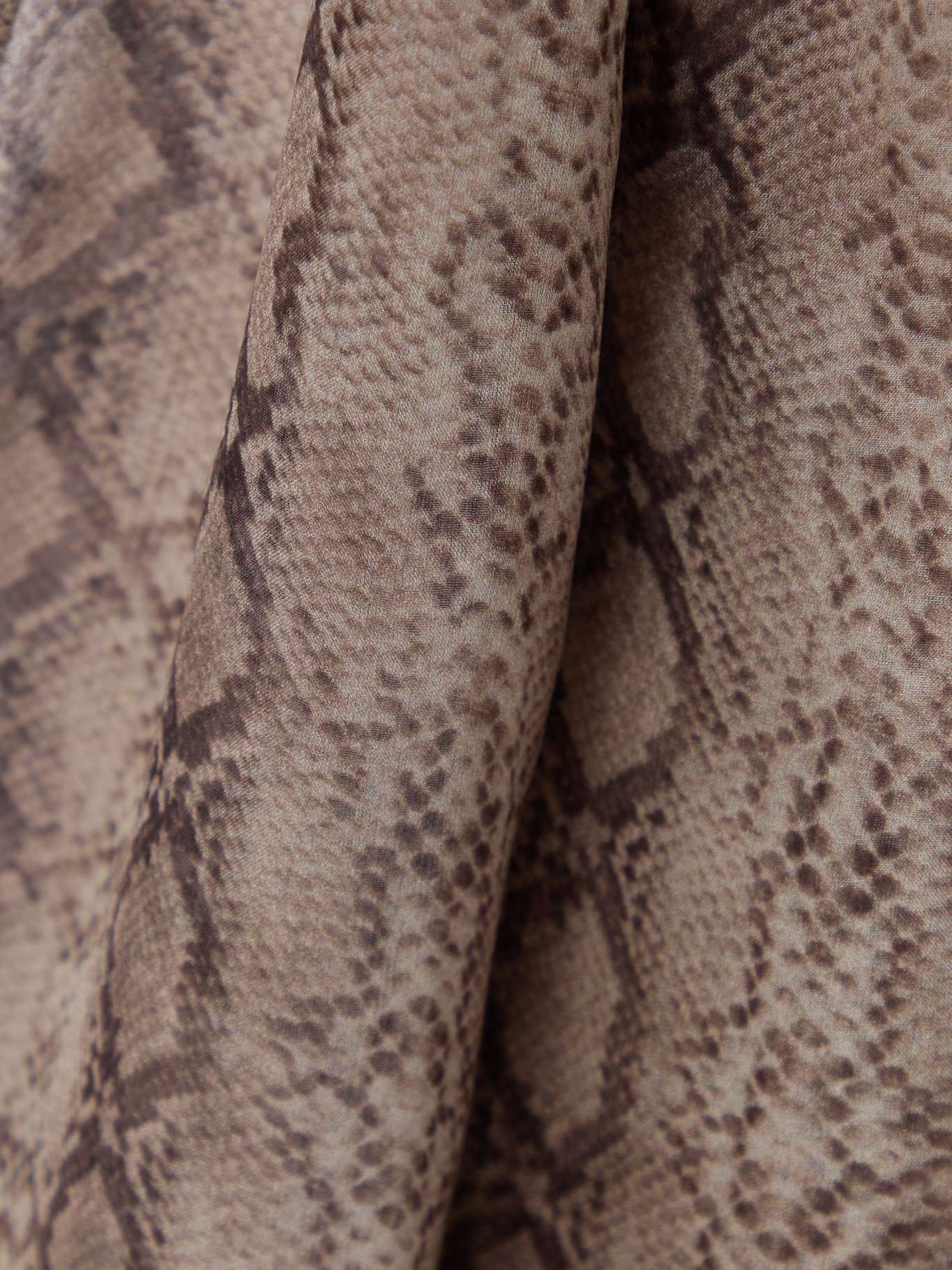 Snake-print silk-chiffon scarf Sand - 3