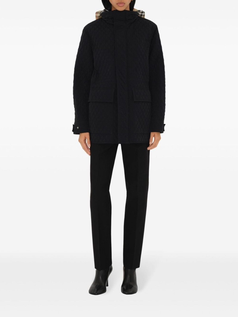 Burberry check-hood quilted jacket outlook
