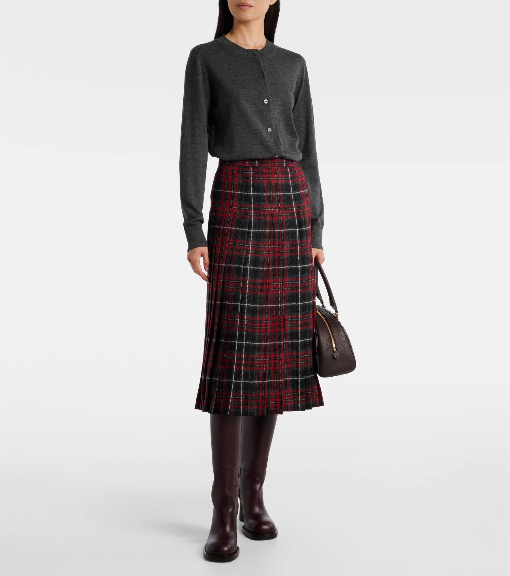 Pleated plaid twill kilt - 2