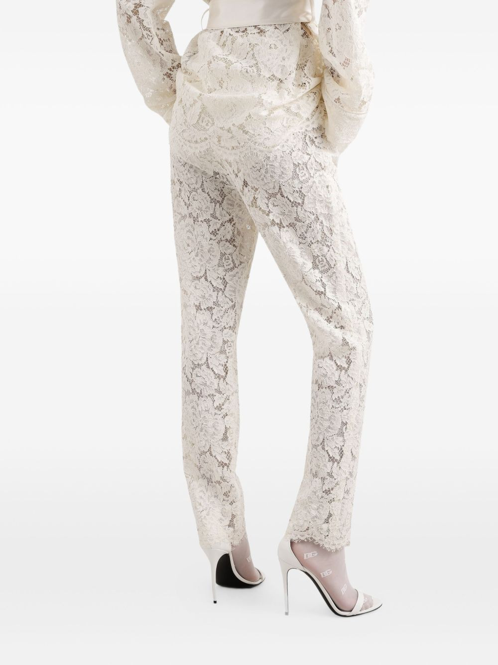lace-detailing trousers - 5