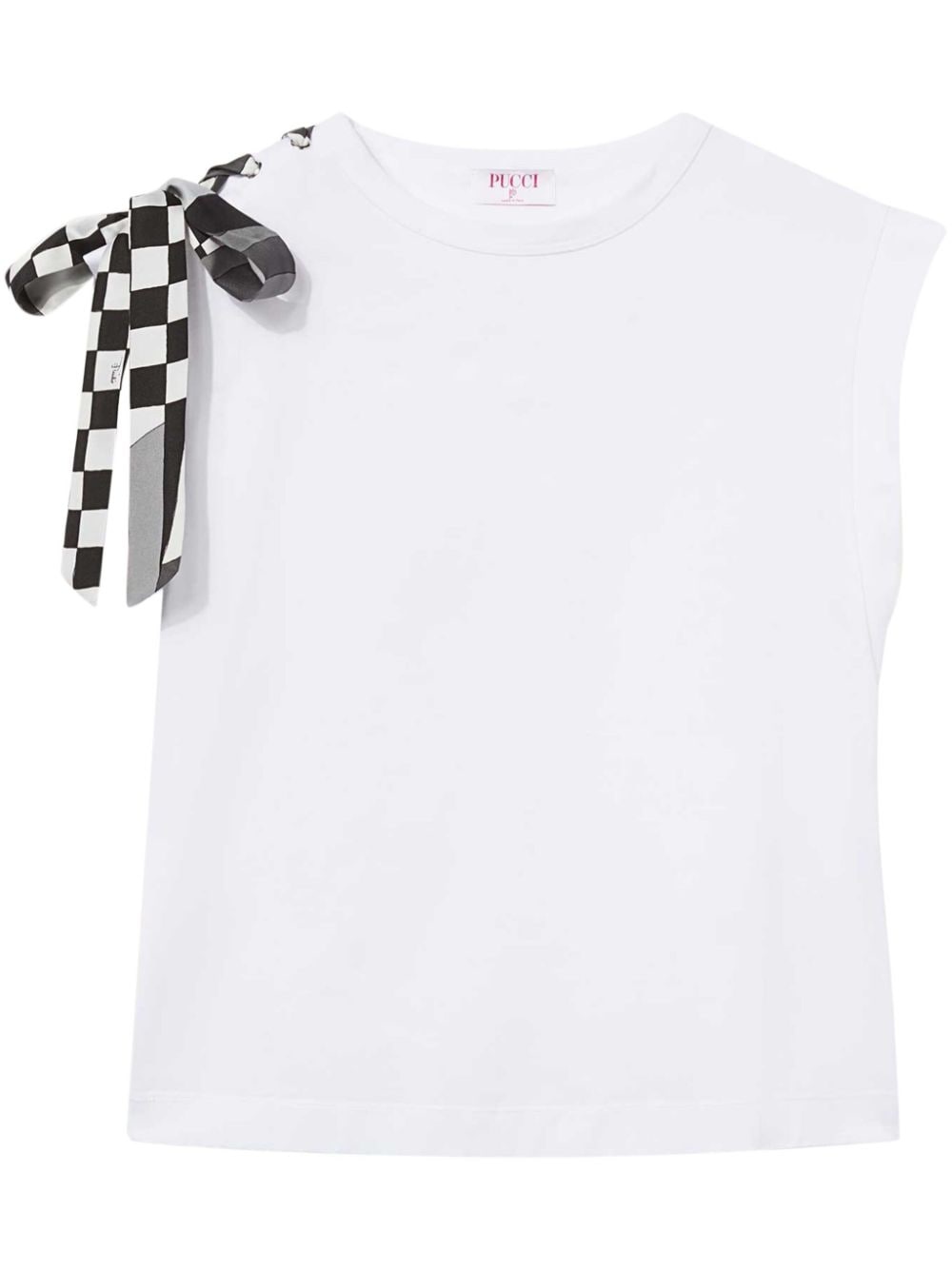 check-ribbon cotton T-shirt - 1