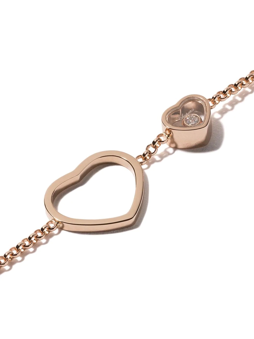 18kt rose gold Happy Hearts red stone and diamond sautoir necklace - 4