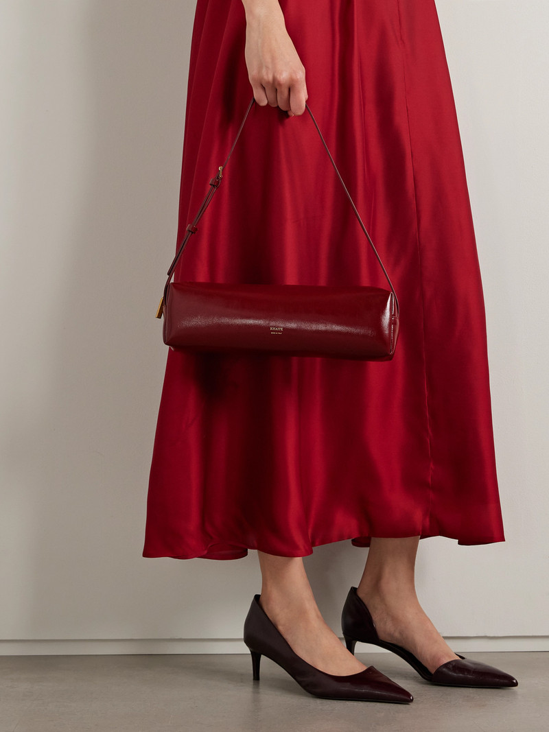 KHAITE Kye Glossed-leather Shoulder Bag outlook
