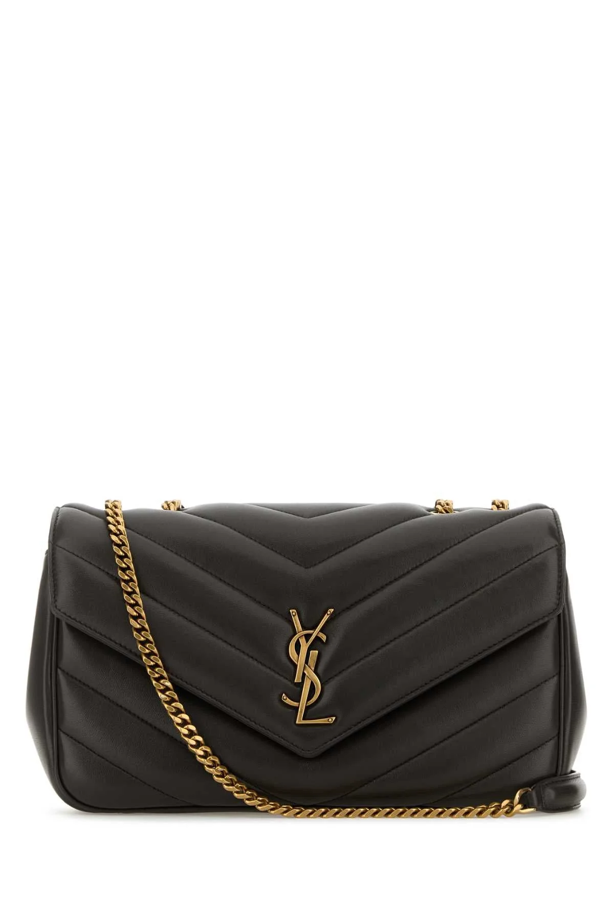 Saint Laurent Women Dark Brown Leather Medium Loulou Shoulder Bag - 1