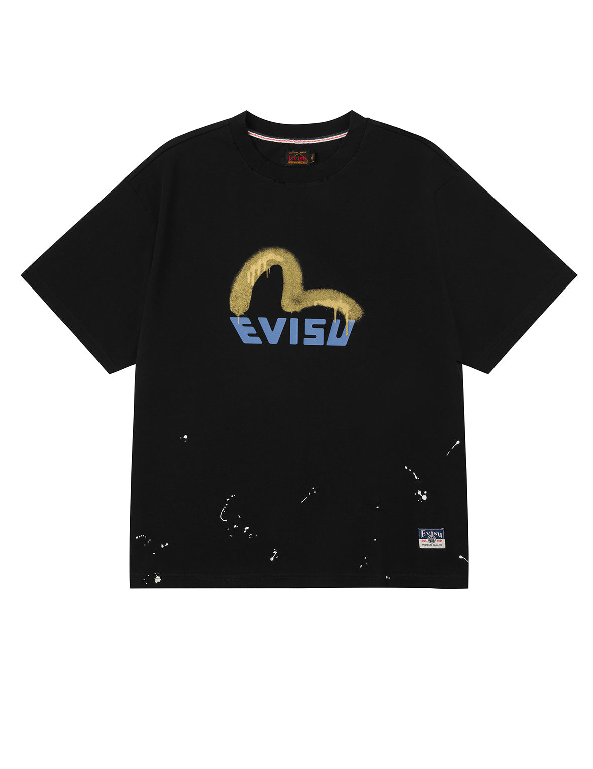 Graffiti-Style Seagull and Logo Print Relax Fit T-Shirt - 11