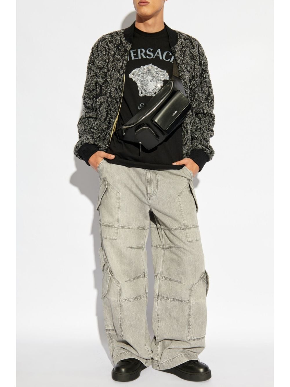 multi-pocket wide-leg jeans - 2