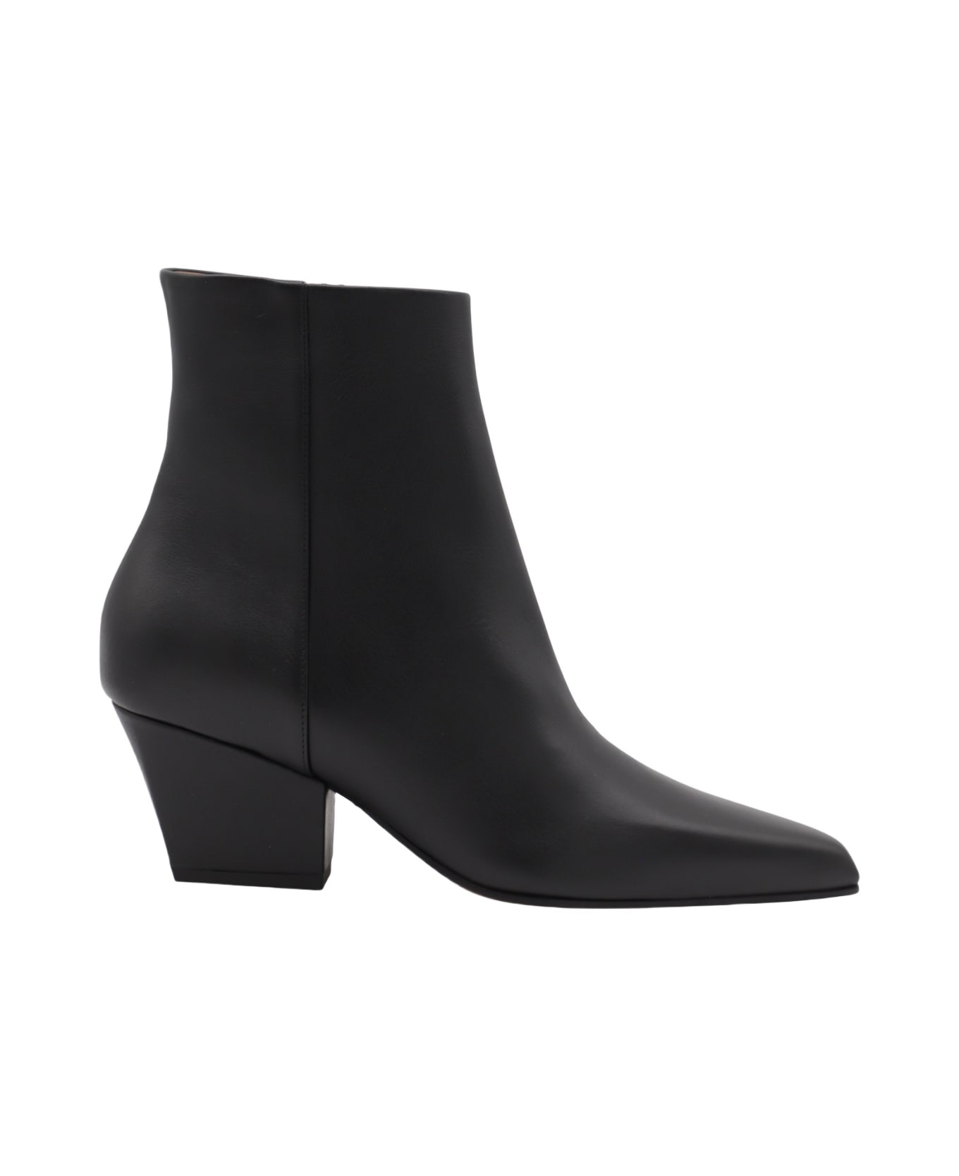 Black Leather Jane Boots - 1
